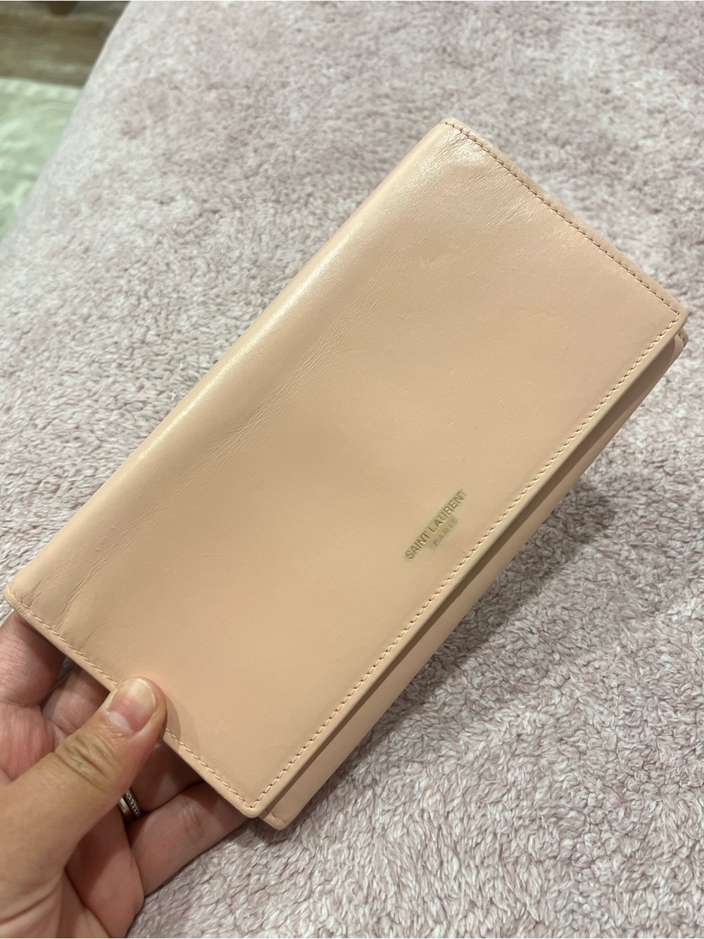Saint Laurent beige/light pink Leather Long Wallet